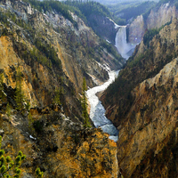 Scenic river landscape at Yellowstone National Park, Wyoming