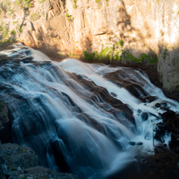 Smooth flowing waters at Gibbon Falls