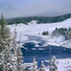 Winter landscape scene in Yellowstone National Park, Wyoming