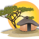 African Hut Vector Art