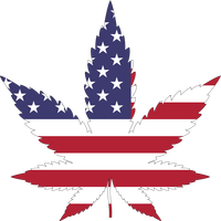 American Flag Marijuana Leaf Vector Clipart