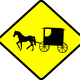 Amish Buggy Crossing vector clipart
