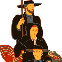 Amish Family Vector Clipart