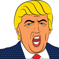 Angry Donald Trump Face vector clipart