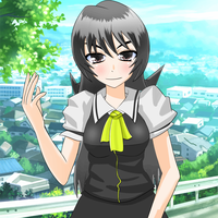 Anime Girl with black Hair vector clipart