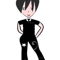 Anime person dressed in black vector clipart
