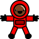 Astronaut in Red Space Suit vector clipart