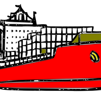 Barco Carguero Vector Clipart