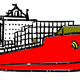 Barco Carguero Vector Clipart