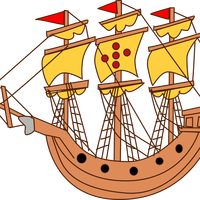 Big Sailing Ship Vector Clipart