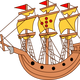 Big Sailing Ship Vector Clipart