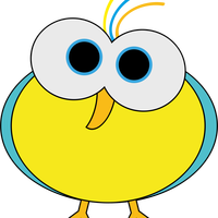 Birdie with Big Eyes Vector Clipart