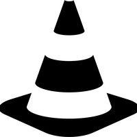 Black and white traffic Cones