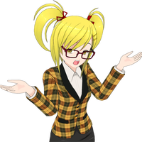 Blonde Anime Girl Vector Clipart