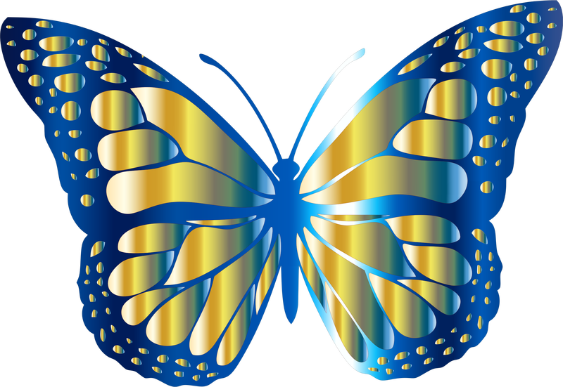 Download Blue and Gold Monarch Butterfly Vector Files image - Free ...