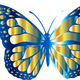 Blue and Gold Monarch Butterfly Vector Files