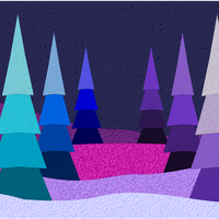 Blue and Purple Christmas Scene vector clipart