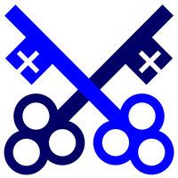Blue Cross Keys Vector Clipart