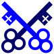 Blue Cross Keys Vector Clipart