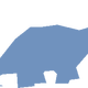 Blue Dinosaur Shape vector clipart