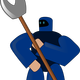 Blue Robot with Axe vector clipart