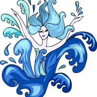 Blue Water Dancer Vector Clipart