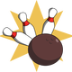 Bowling Ball hitting pins vector clipart