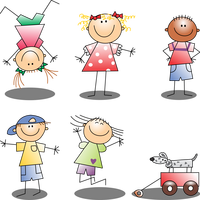 Boys and Girls Vector Clipart