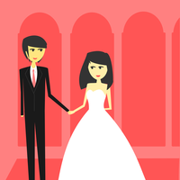 Bride and Groom Wedding Vector Clipart