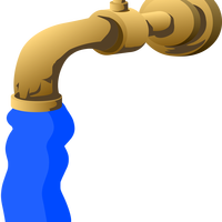 Bronze Faucet with water flowing vector clipart