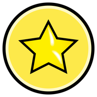 Button With Yellow Star Vector Clipart