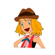 Cartoon Girl in Cowboy Hat vector clipart