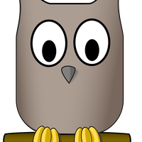 Cartoon Owl Perched on Tree