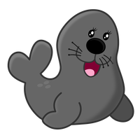 Cartoon Grey Seal Vector Clipart