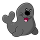 Cartoon Grey Seal Vector Clipart