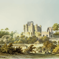 Castle Scene Vector Clipart