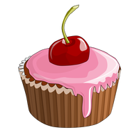 Cherry Cupcake Vector Clipart