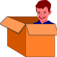 Child in a box vector clipart