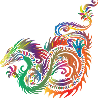 Colored Prismatic Dragon Vector Clipart