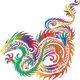 Colored Prismatic Dragon Vector Clipart