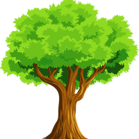 Colorful Natural Tree Vector Clipart