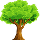 Colorful Natural Tree Vector Clipart