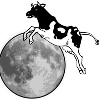 Cow jumping over the moon vector clipart