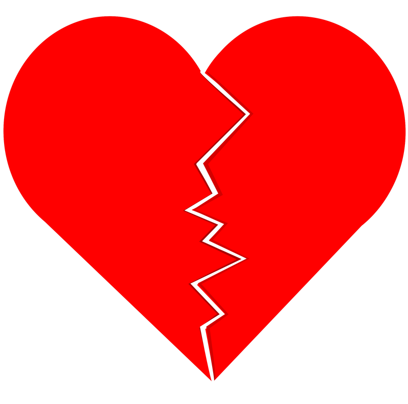 Cracked And Broken Heart Vector Clipart Image Free Stock Photo