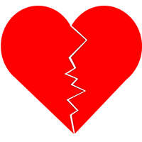 Cracked and Broken heart vector clipart