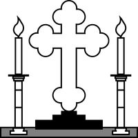 Cross and Candles vector clipart
