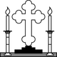 Cross and Candles vector clipart