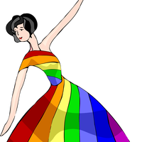 Dancer in Rainbow Dress vector clipart