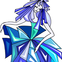 Dancer in blue flowers dress vector clipart