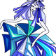 Dancer in blue flowers dress vector clipart